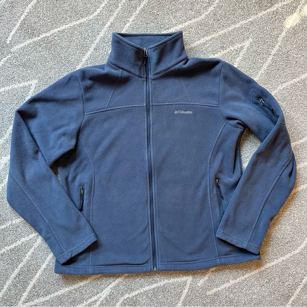 Columbia Gray Blue Full Zip Fleece Jacket